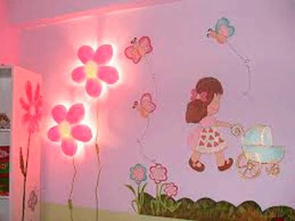 Imaginile de fundal din camera de copii creează o atmosferă fabuloasă