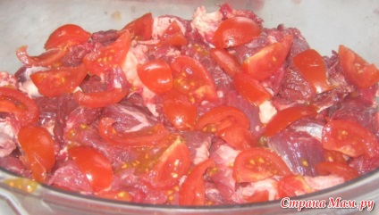 Marhahús paradicsommal és sajttal - főzzük dupla kazánban - anyaországban