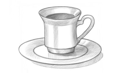 Hogyan rajzoljunk egy csésze - rajz tanórát ceruzával, olajfestő órákat és akvarellfestést
