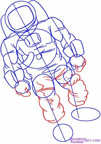 Cum de a desena un cosmonaut în creion pas cu pas