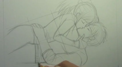 Cum de a desena un cuplu sărutat în creion pas cu pas