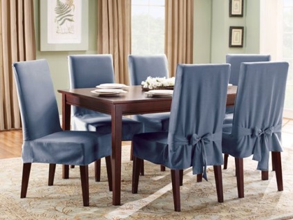 Cum să actualizăm mobilierul cu propriile noastre mâini, coiem pe modele simple o acoperire pe un scaun cu spatele și fără, ls