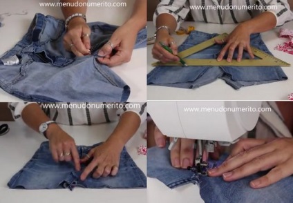 Как да шият пола от стари дънки, дама