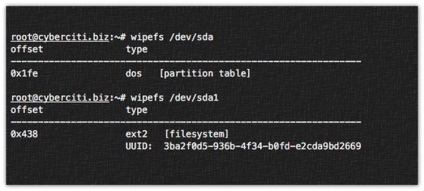 Cum să ștergeți o semnătură de pe un dispozitiv disc în linux folosind comanda wipefs
