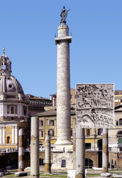Római Trajan oszlopa és a világ egyik csodájának leírása