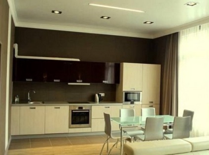 Bucătărie cameră de zi 20 mp M design cameră de sufragerie fotografie, interior și aspect, alinierea de pătrate,