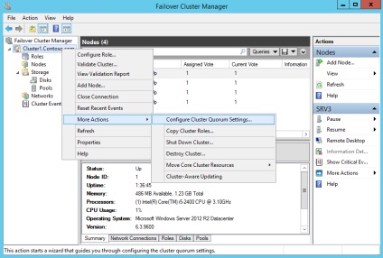 Modelele cu cvorum în serverul de Windows 2012 r2