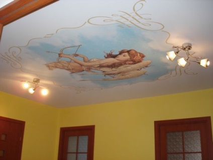 Tavan întins cu modele de plafon fotopresor în bucătărie, dormitor, cameră de zi, grădiniță