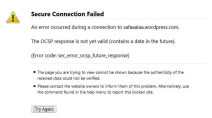 Eroare - sec_error_ocsp_future_response - ce înseamnă acest lucru și cum să remediați acest lucru