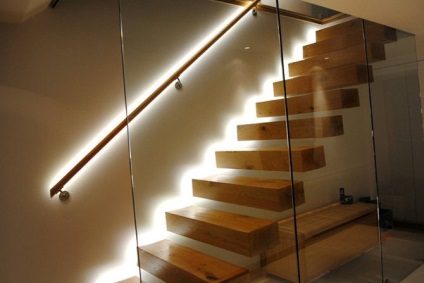 Lámpatestek a házban fotó - lámpák a lépcső világítására