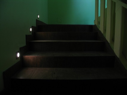 Scări de iluminare în casele foto pentru iluminarea treptelor