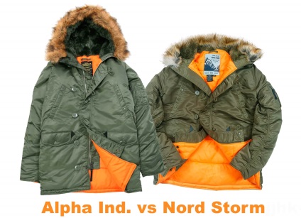 Diferențele dintre jachetele alaska alfa și nordul furtunii