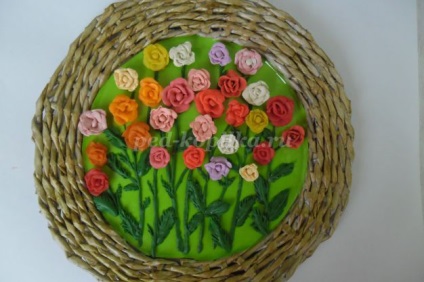 Panel a gyapotról saját kézre az óvodai bokor rózsákhoz