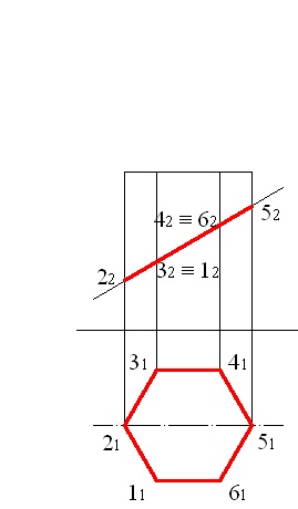 Construcția secțiunii unei prisme directe de către un plan de proiectare frontală folosind autocad