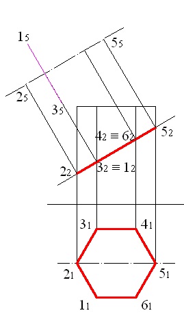 Construcția secțiunii unei prisme directe de către un plan de proiectare frontală folosind autocad