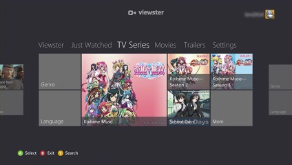 Aplicația Viewster pe xbox 360