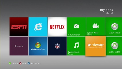 Aplicația Viewster pe xbox 360