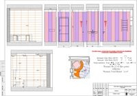 Példa egy belsőépítészeti projektre, a helyiségek javítására és díszítésére, a stúdióban,