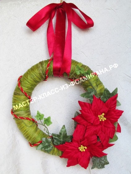 Poinsettia de la Foamiran (starul de Crăciun), mk cu fotografie pas-cu-pas, clasă master de la fameirana