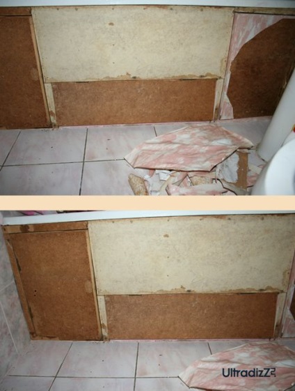 Reparați ecranul de uz casnic pentru o încercare de baie pentru a picta sub placă