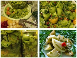Zöld paradicsom receptek grúz töltött paradicsommal és salátákkal, télen forró snackek