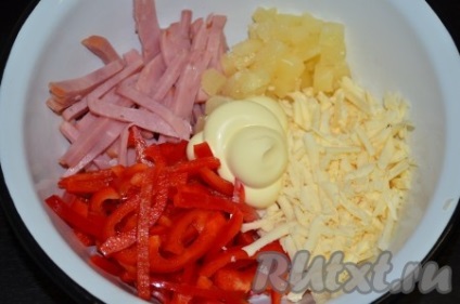 Salata cu șuncă și ananas - margarita - pregătim pas cu pas fotografia