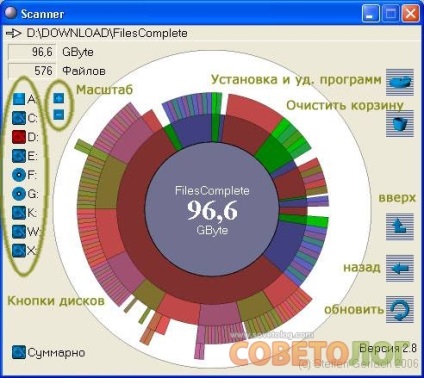 Scanner - utilitar pentru scanarea dimensiunilor și folderelor fișierelor pe disc - sovietolog