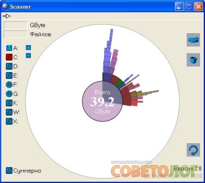 Scanner - utilitar pentru scanarea dimensiunilor și folderelor fișierelor pe disc - sovietolog