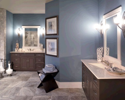 A fürdőszobában lévő lámpatestek - fotó a belső térben