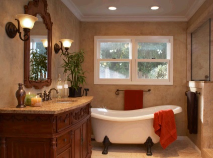 A fürdőszobában lévő lámpatestek - fotó a belső térben