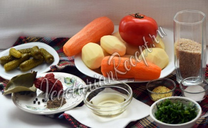 Vegetáriánus rassolnik - sovány recept egy fotóval (mérsékelt tűzjelző percek) Vegetáriánus rassolnik - sovány recept egy fotóval