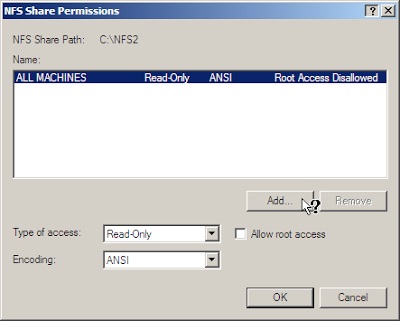 Vm nyomja meg a megosztott mappákhoz való hozzáférés beállítását a Windows Server 2008 nfs protokollal