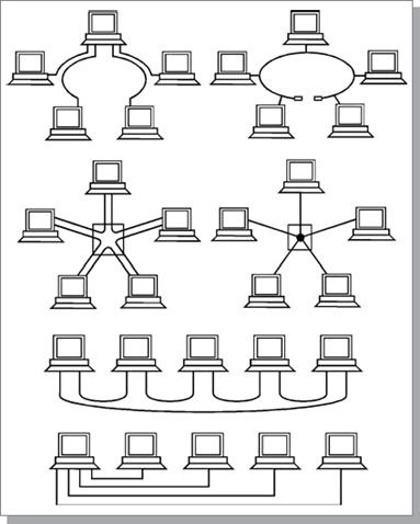 Principiul arhitectural al rețelelor de construcție, topologia rețelelor locale - rețele de calculatoare