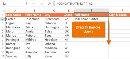 Funcția este de a conecta - o bandă adezivă pentru excel