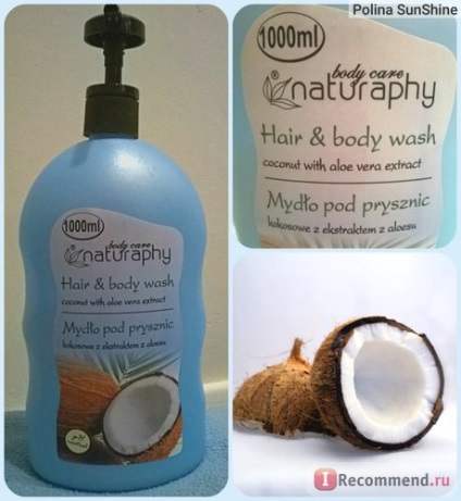 Body Gel naturaphy hair & amp; spalare de corp de nucă de cocos cu extract de aloe vera - 