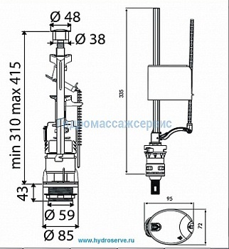 Szelep a WC-tál kitöltéséhez ideális szabvány (töltőmechanizmus), alacsonyabb vízellátás - vásárlás