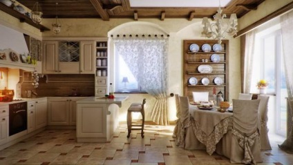 Bucătării în design în stil englezesc al unui interior tradițional
