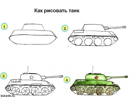 Стъпка по стъпка чертеж на танкове - като молив, за да направи войната в етапа