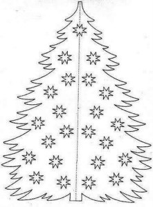 Modele de pom de Crăciun pentru tăierea hârtiei, mamă activă