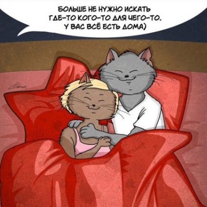 Съвместният живот и прелестите си в забавен комикс за котки