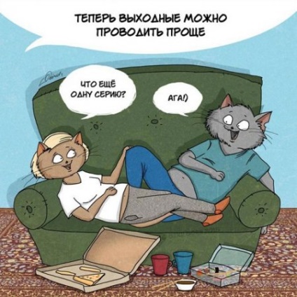 Viața comună și farmecul ei într-un comic comic despre pisici