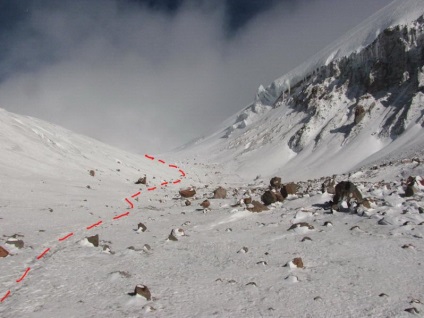 Emelkedő a Kazbek hegyről Grúziából a Gerget gleccserről a 2a útvonalon, műszaki részletek -