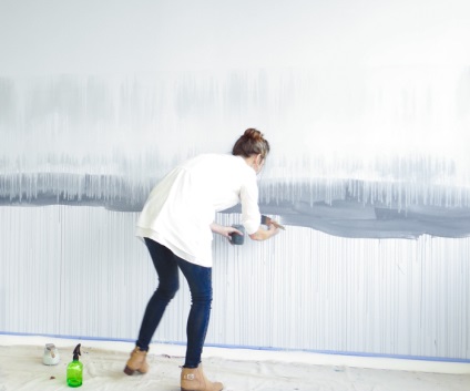 Akvarell falak ombre, hullámok és mélység - a saját kezüket