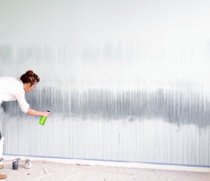 Akvarell falak ombre, hullámok és mélység - a saját kezüket