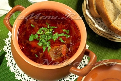 Borsch a potban fotó recept