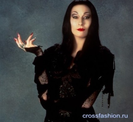 Crossfashion grup - costum de mortis addams îmbrăcăminte, coafură, machiaj