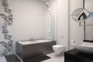 Design de baie cu colț de duș