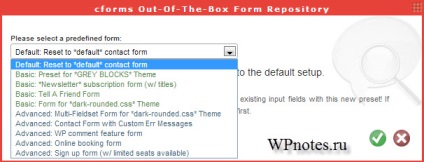Formular de feedback pe pagina de contacte - formulare de contact plug-inuri wordpress 7 și cforms ii, note