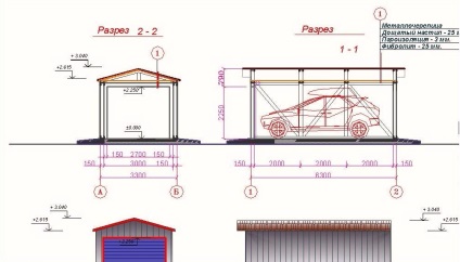 Garaj din profil metalic cu mâini, desene și proiecte