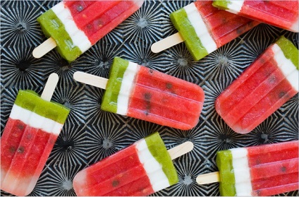 Desszertek a görögdinnye recept saláta görögdinnye, hogyan készítsen görögdinnye sorbet és gyümölcs jég